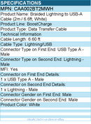 Belkin CAA002BT2MWH Braided Lightning to USB-A Cable (2m / 6.6ft, White) - MFI