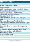Belkin CAA003bt1MBK BoostCharge USB-C Cable (1 meter / 3.3 foot, Black)