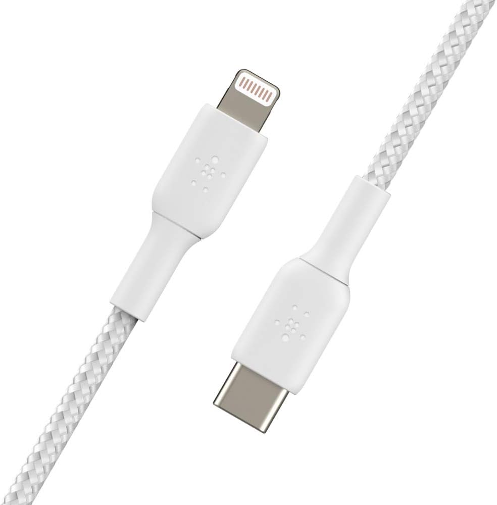Belkin CAA004BT2MWH Braided USB-C to Cable (2m / 6.6ft, White)