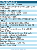 Belkin CAB001bt1MWH BoostCharge USB-C to USB-A Cable (1 meter / 3.3 foot, White)
