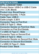 Belkin CAB003bt1MBK BoostCharge USB-C to USB-C Cable (1 meter / 3.3 foot, Black)