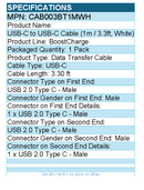 Belkin CAB003bt1MWH BoostCharge USB-C to USB-C Cable(1 meter / 3.3 foot, White)