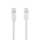 Belkin CAB004BT1MWH Braided USB-C to USB-C Cable (1m / 3.3ft, White)