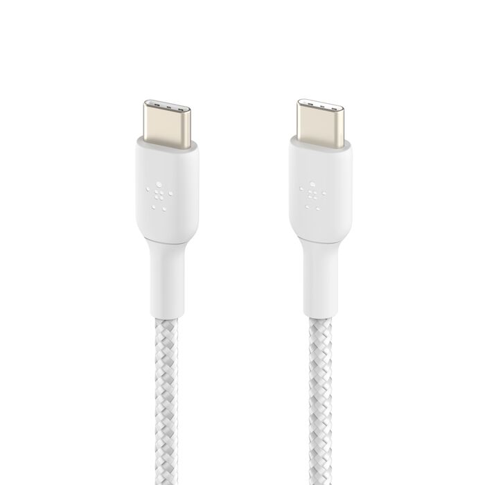 Belkin CAB004BT1MWH Braided USB-C to USB-C Cable (1m / 3.3ft, White)