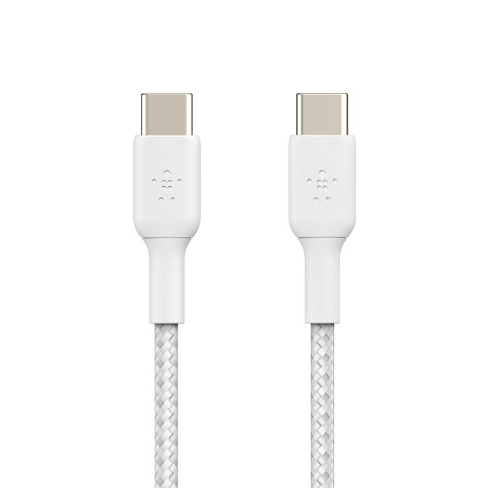 Belkin CAB004BT1MWH Braided USB-C to USB-C Cable (1m / 3.3ft, White)