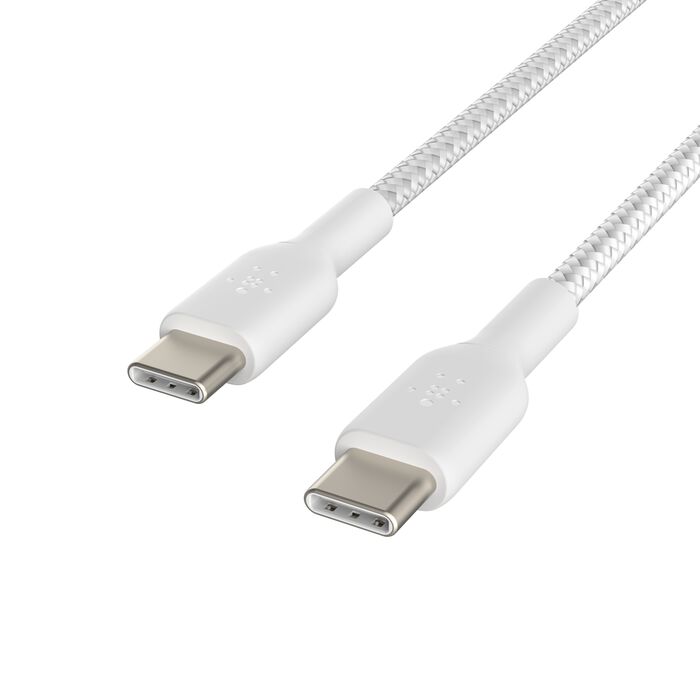 Belkin CAB004BT1MWH Braided USB-C to USB-C Cable (1m / 3.3ft, White)