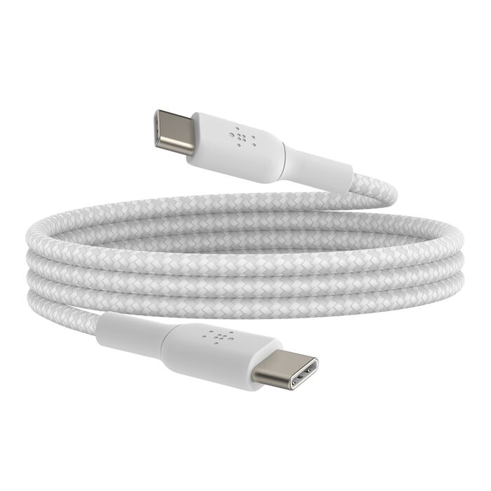 Belkin CAB004BT1MWH Braided USB-C to USB-C Cable (1m / 3.3ft, White)