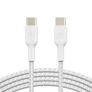 Belkin CAB004BT1MWH Braided USB-C to USB-C Cable (1m / 3.3ft, White)