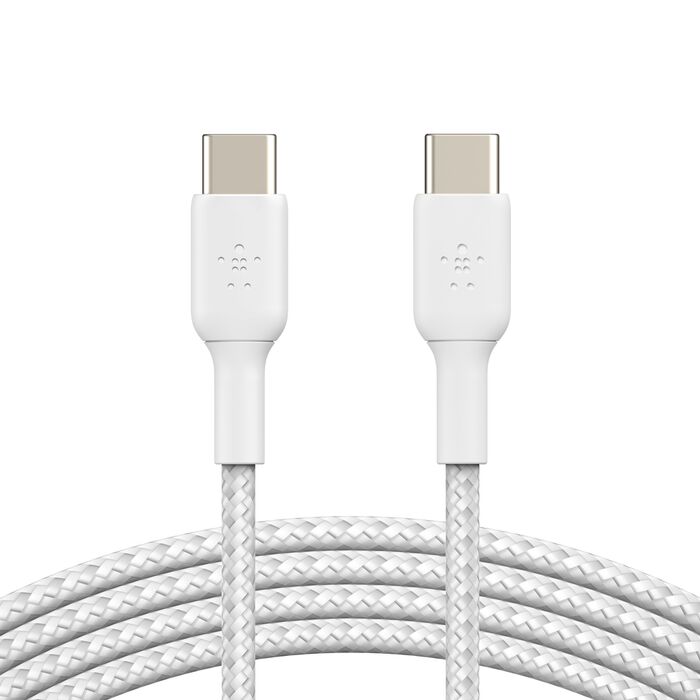 Belkin CAB004BT1MWH Braided USB-C to USB-C Cable (1m / 3.3ft, White)