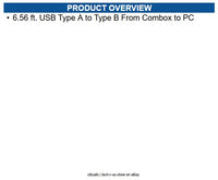 Ingenico CAB351037 6.56 ft. USB Type A to Type B From Combox to PC
