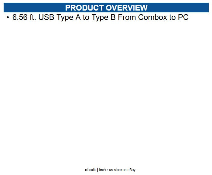 Ingenico CAB351037 6.56 ft. USB Type A to Type B From Combox to PC