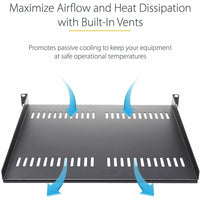 StarTech CABSHELFV 2U 16in Universal Vented Rack Mount Cantilever Shelf