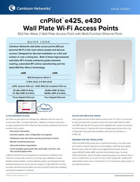 Cambium Networks PL-E425H00A-US 802.11ac Wave 2 Indoor Wall Plate Access Point