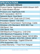 Netgear CAX30S-100NAS Nighthawk AX6 Wi-Fi 6 - Cable Modem/Wireless Router