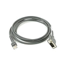 Zebra CBA-R08-S07ZBR 7Ft DB9 RS232 Serial to RJ45  Female Male Gray Cable
