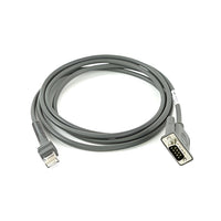 Zebra CBA-R08-S07ZBR 7Ft DB9 RS232 Serial to RJ45  Female Male Gray Cable