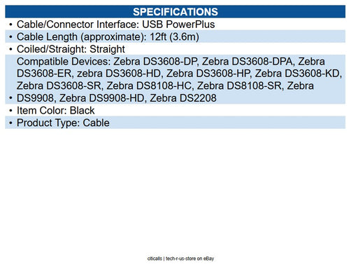 Zebra CBA-U55-S12PAR USB Data Transfer Cable - 12 ft