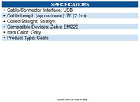 Zebra CBA-U65-S07ZAR USB-C Data Transfer Cable 7 ft USB-C Data Transfer Cable