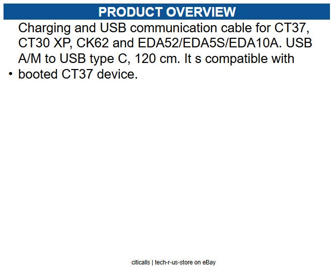 Honeywell CBL-500-120-S00-06 Charging and USB communication cable