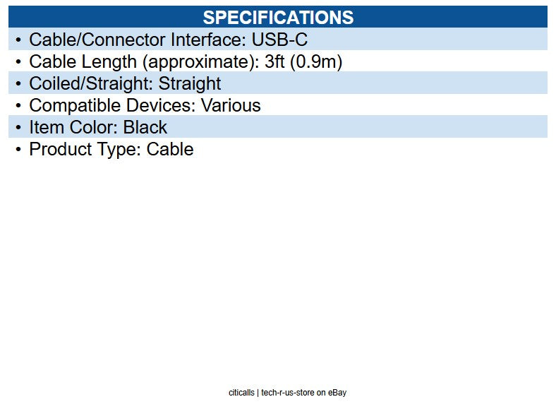 Zebra CBL-TC5X-USBC2A-02 USB-A TO USB-C COMMUNICATIONS AND CHARGING CABLE