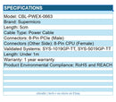 Supermicro CBL-PWEX-0663 8-Pin CPU to 8-Pin PCIe 5cm Power Adapter Cable