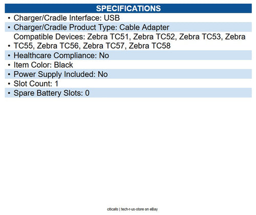 Zebra CBL-TC51-USB1-01 USB Data Transfer Cable for Mobile Computer - USB