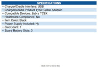 Zebra CBL-TC8X-USBCHG-01 USB/Charging Cable - USB Data Transfer Cable for Mobile