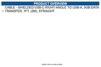 Zebra CBL-U67-S07ZAR CABLE - SHIELDED USB-C RIGHT-ANGLE TO USB-A, 5GB DATA