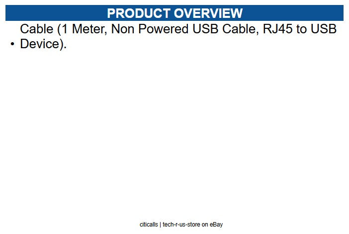 VeriFone CBL132-002-01-A NON POWERED USB CABLE, RJ45 TO USB DEVICE