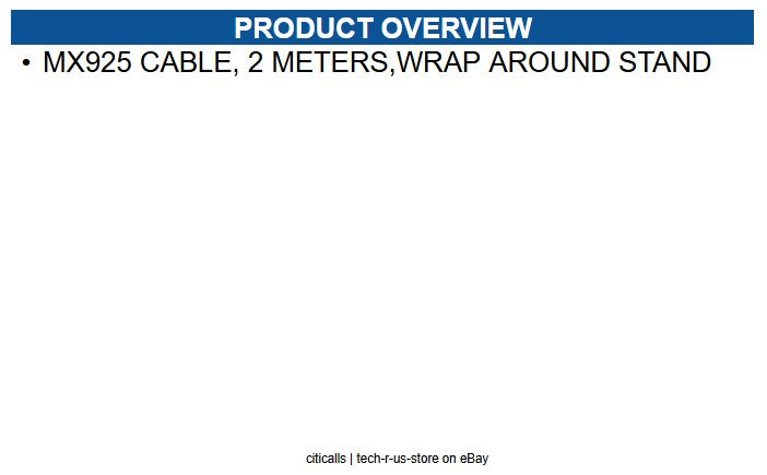 VeriFone CBL435-005-02-A MX925 CABLE, 2 METERS,WRAP AROUND STAND