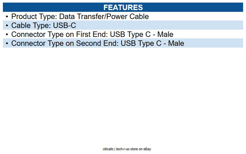 VeriFone CBL445-031-01-A Orange USB-C Data Transfer/Power Cable 3.28 ft USB-C