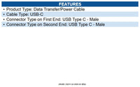 VeriFone CBL445-031-01-A Orange USB-C Data Transfer/Power Cable 3.28 ft USB-C