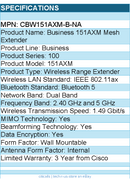 Cisco CBW151AXM-B-NA Business IEEE 802.11ax 1.49 Gbit/s Wireless Range Extender