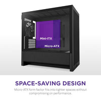 NZXT CC-H31FB-01 Computer Case - H3 FLOW Mid Tower Tinted TG Black Retail