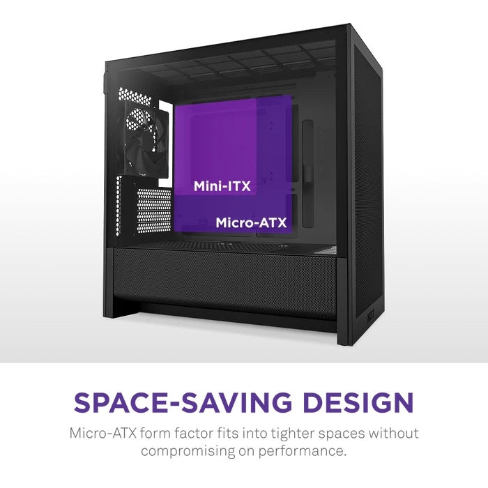 NZXT CC-H31FB-01 Computer Case - H3 FLOW Mid Tower Tinted TG Black Retail