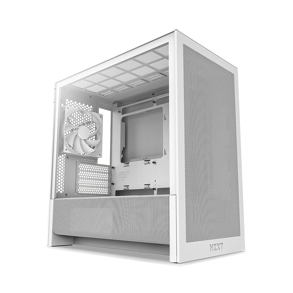 NZXT CC-H31FW-01 Computer Case - H3 FLOW Mid Tower Clear Tinted TG White Retail