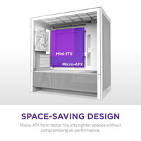 NZXT CC-H31FW-01 Computer Case - H3 FLOW Mid Tower Clear Tinted TG White Retail