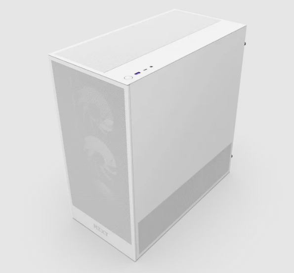 NZXT CC-H52FW-R1 Computer Case - H5 FLOW RGB Mid Tower Ultra-Clear TG White
