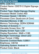 ViewSonic CDE7512 75" 4K UHD Commercial Display with VESP, RJ45, USB C