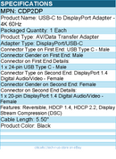 StarTech CDP2DP USB C to DisplayPort Adapter 4K 60Hz - Black