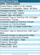 StarTech CDP2HD4K60 USB C to Video Adapter - 4K 60Hz - Thunderbolt 3 Compatible