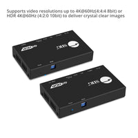 SIIG CE-H23311-S1 4K HDR Video 2.0 HDBaseT Extender Cat5e 6 w RS-232&IR 100m