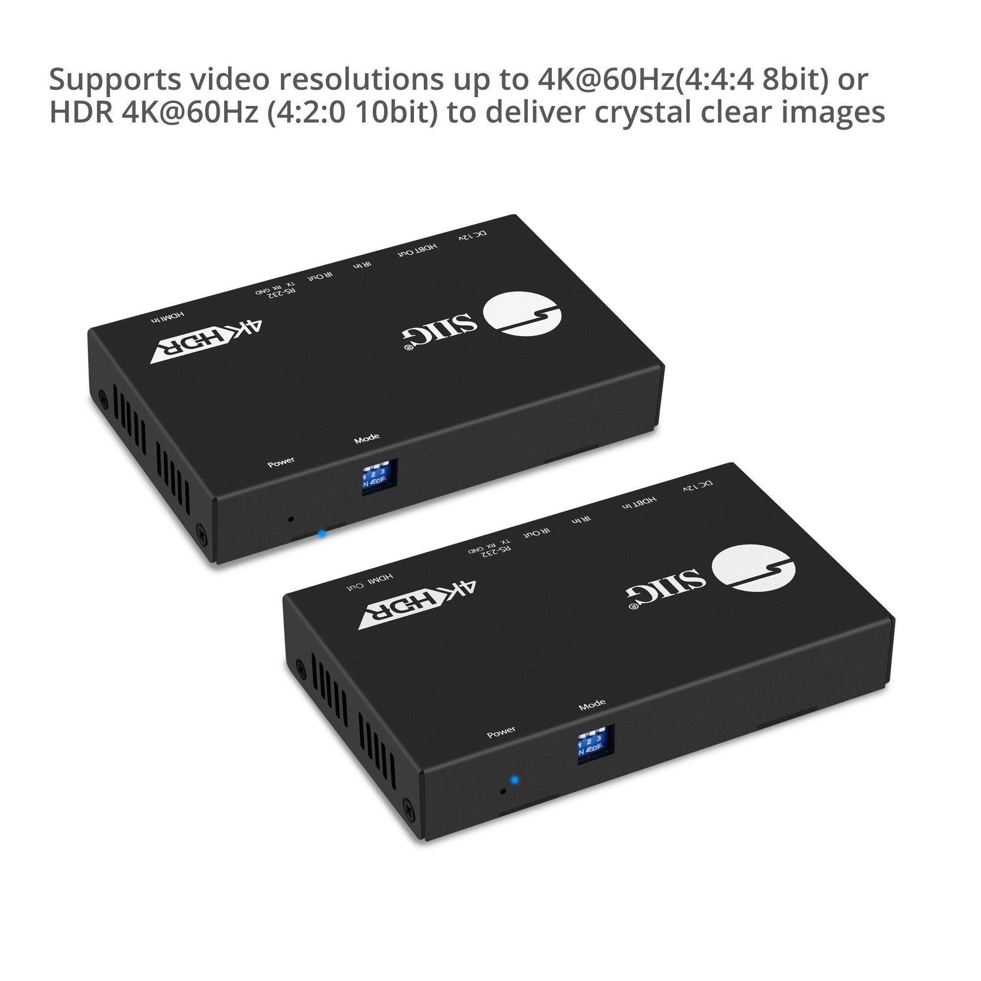 SIIG CE-H23311-S1 4K HDR Video 2.0 HDBaseT Extender Cat5e 6 w RS-232&IR 100m