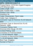 Belkin CE001B10-WHT-S 10 ft CAT6 Slim Gigabit Snagless UTP Ethernet Cable -White