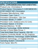 ASUS CHROMEBOX5S7057UNENTWC Chromebox - Intel Core i7 12th - 16 GB - 256 GB SSD