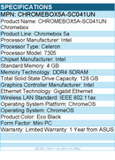 ASUS CHROMEBOX5a-SC041UN Chromebox - Intel Celeron 7305 - 4 GB - 128 GB SSD