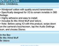 Insta360 CINSBAQL Accessory - X3 Wind Muff Retail - easy to install