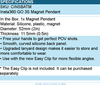 Insta360 CINSBATM Magnet Pendant for GO 3S & GO 3 - Retail