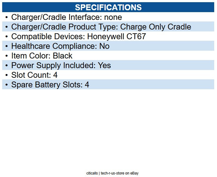 Honeywell CK67-5CB-UVB-BAT-0 CK67 5BAY UNI DOCK W/ BATT CUP BOOTED