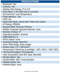 Honeywell CK67-X0N-5EC1C2G CK67 Mobile Computer [WIFI6E, 31key, 8GB/128GB